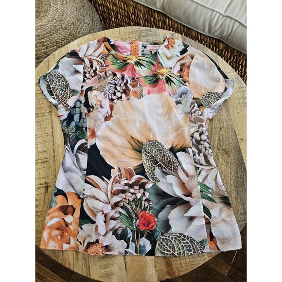 Ted Baker London Floral Blouse Women's Size M Bohemian City - Picture 7 of 9